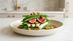 Ensalada de ejotes con higos y queso de oveja: fresca, crujiente y lista en minutos