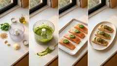 Salmón al horno con pesto: jugoso, rápido y perfecto para una cena ligera